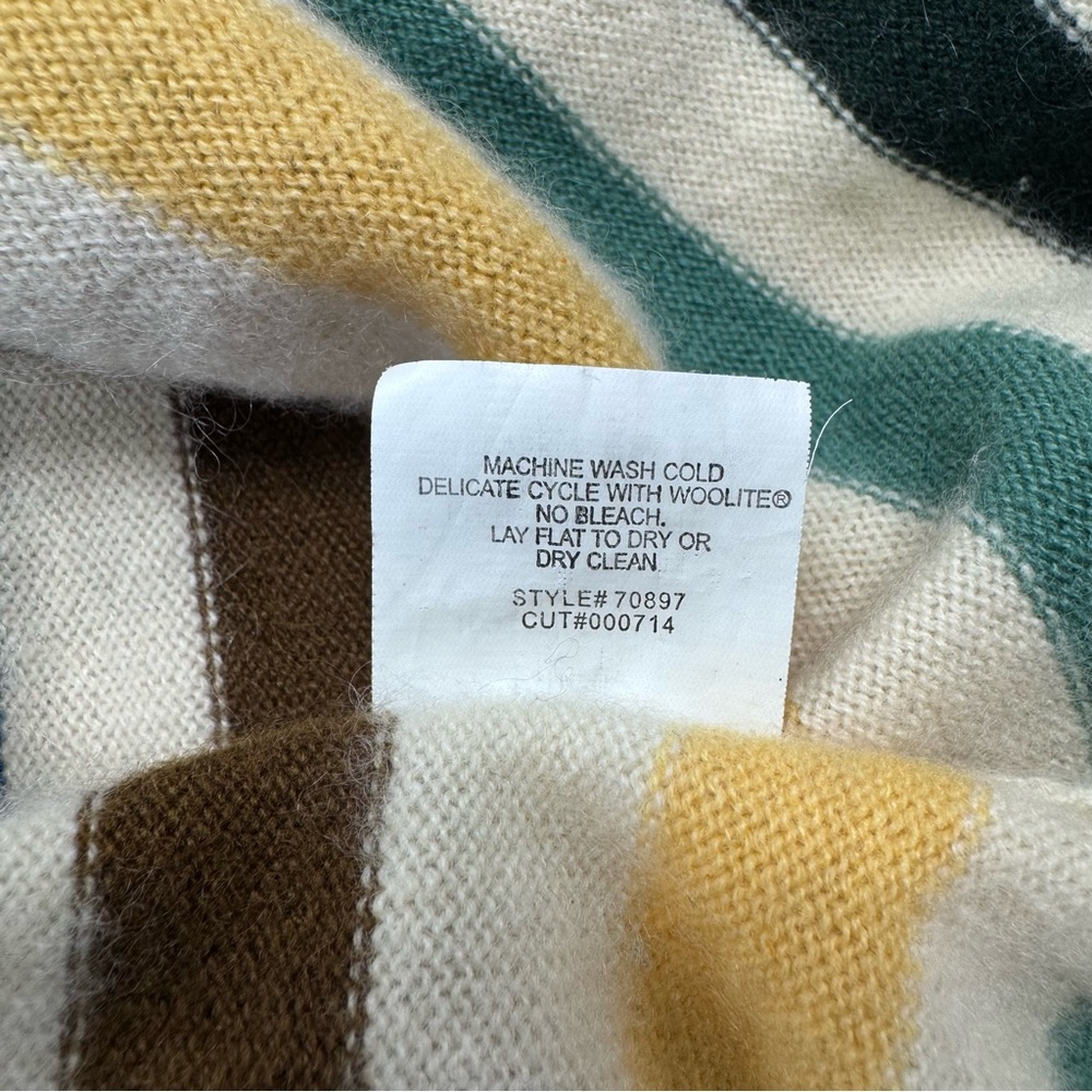 Vince Mixed Striped Cashmere Sweater Crewneck Size L Cozy Preppy - Picture 13 of 13